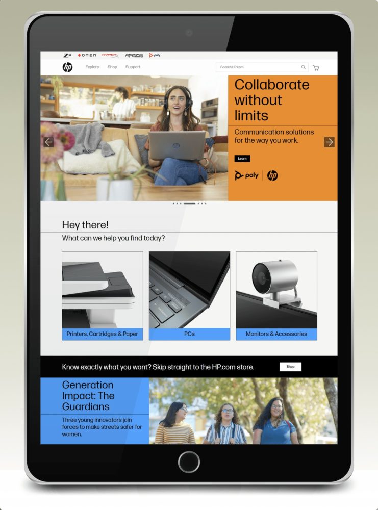 HP Store home page